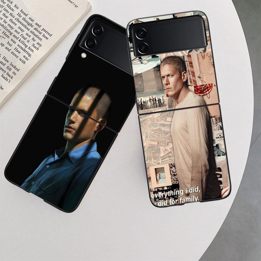 Чехол для телефона ТВ-сериала Побег из тюрьмы Для Samsung Z Flip 7 6 5G Galaxy Z Flip 5 4 3 Черный Жесткий Чехол Роскошный ПК Корпус Coque