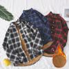 Women's Warm Plaid Shirt Autumn And Winter Long Sleeve Buttons Up Jacket Soft Lined Flannel Coat With Pockets