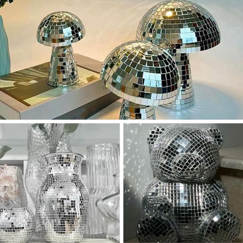 Плитка-зеркало "Диско-шар" Самоклеящиеся зеркальные плитки для DIY Зеркальные плитки "Мини-диско-шар" для поделок Украшение для вечеринки