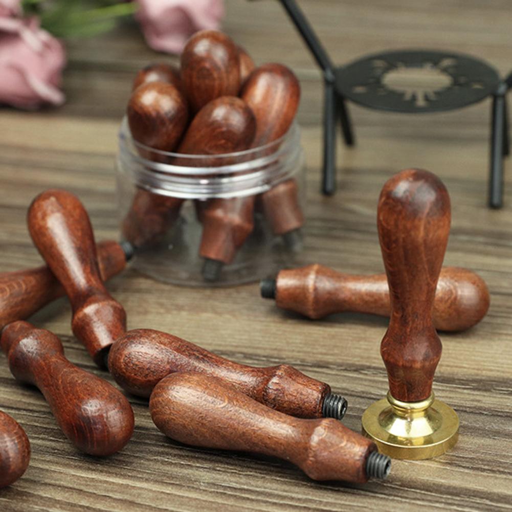 Retro Wax Seals Tool DIY Wooden Fire Paint Handle Handmade Vintage Wax Sealing Handle Envelope Scrapbooking Supplies