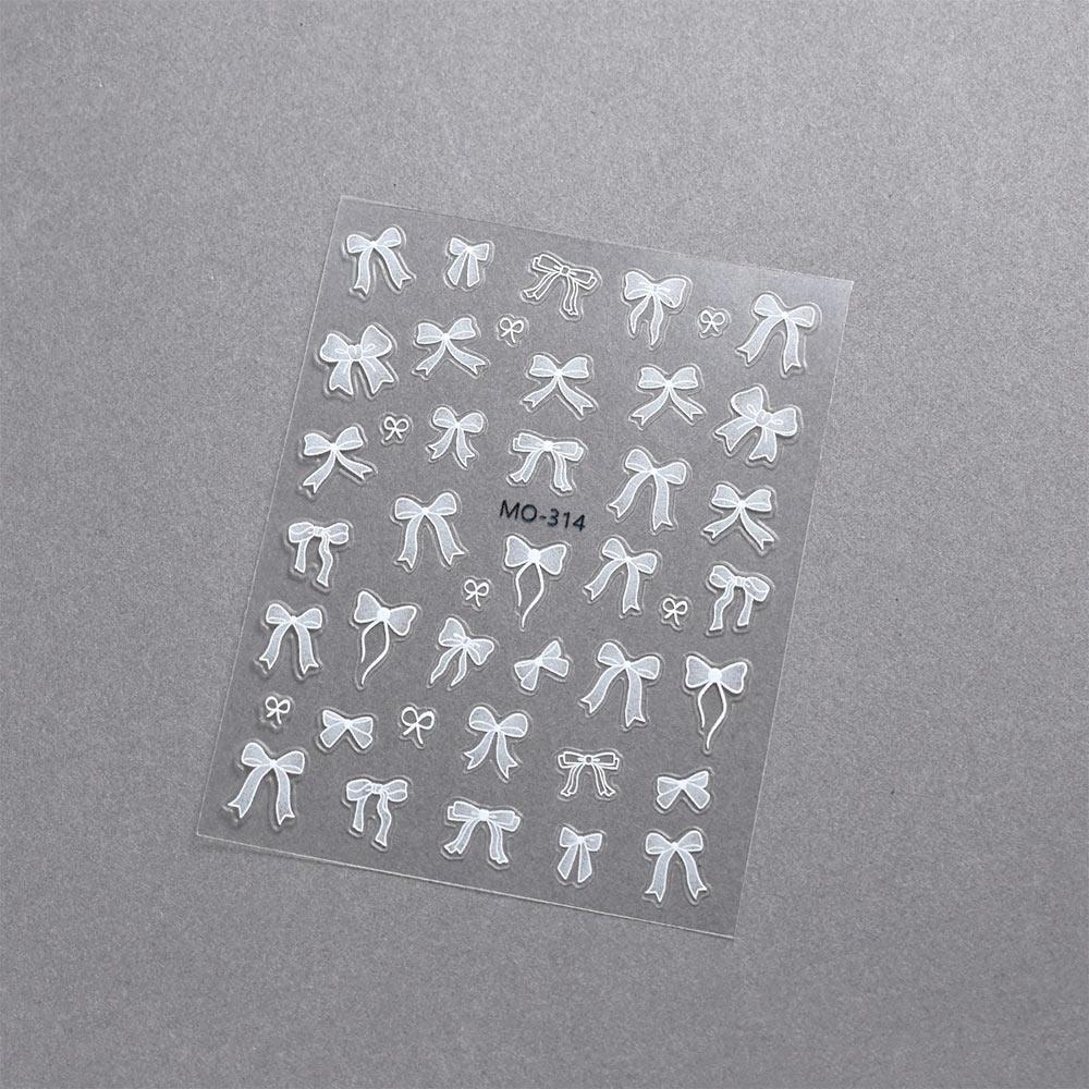 3D Embossed Bowknot Flower Nail Art Sticker Self-Adhesive Slider Nail Art for Women Girls