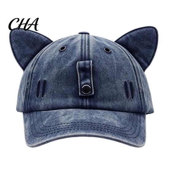 Cat Ear Trucker Hat Hat, Baseball Cap with Detachable Sunglasses, Soft Textured Retro Adjustable Pilot Style for Outdoor Travel UV Protection