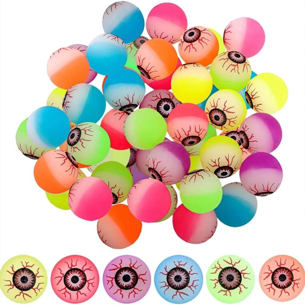 20Pcs Halloween Glowing Eyeballs Funny Bouncy Eyeballs Scary Eye Balls Toys For Kids Halloween Glowing Party Props 32Mm
