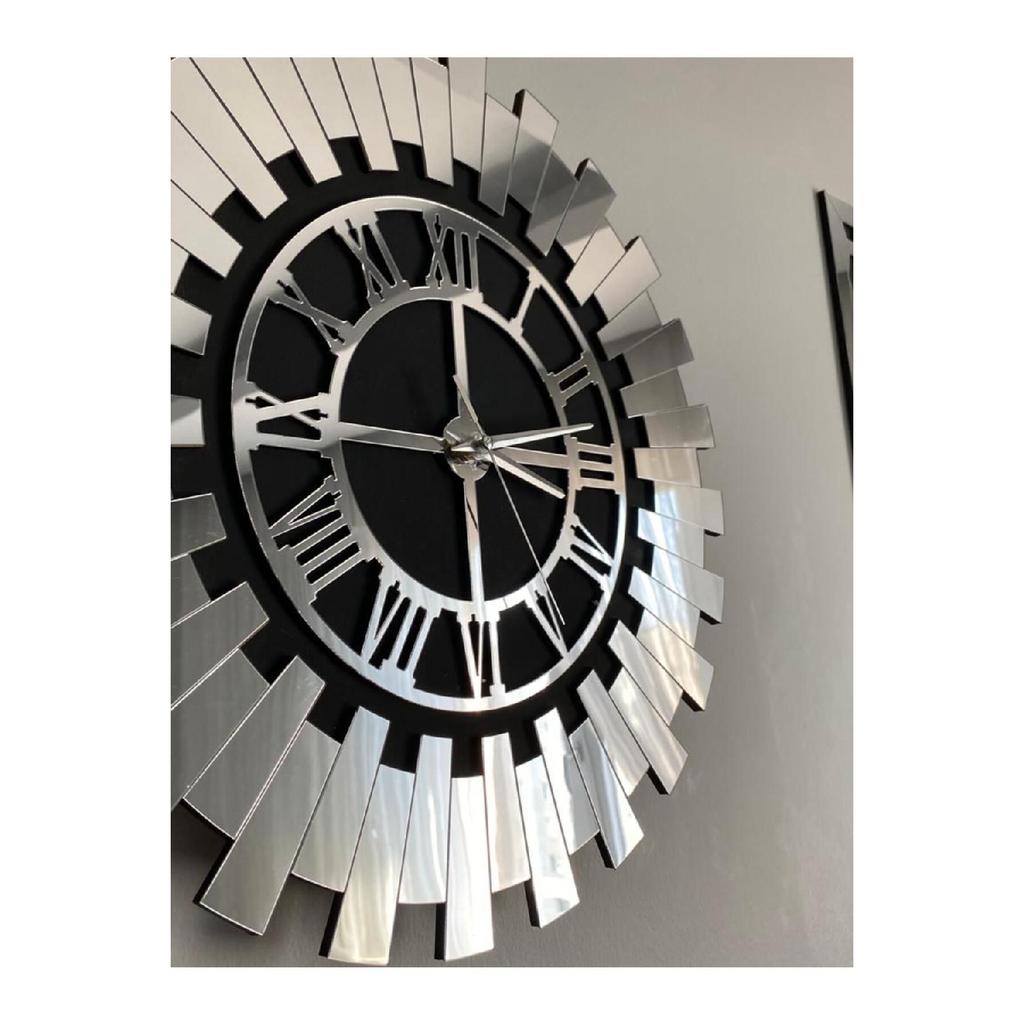 Набор серебряных настенных часов 75 х 48 см из 3 современных настенных часов с римскими цифрами 40 см 18