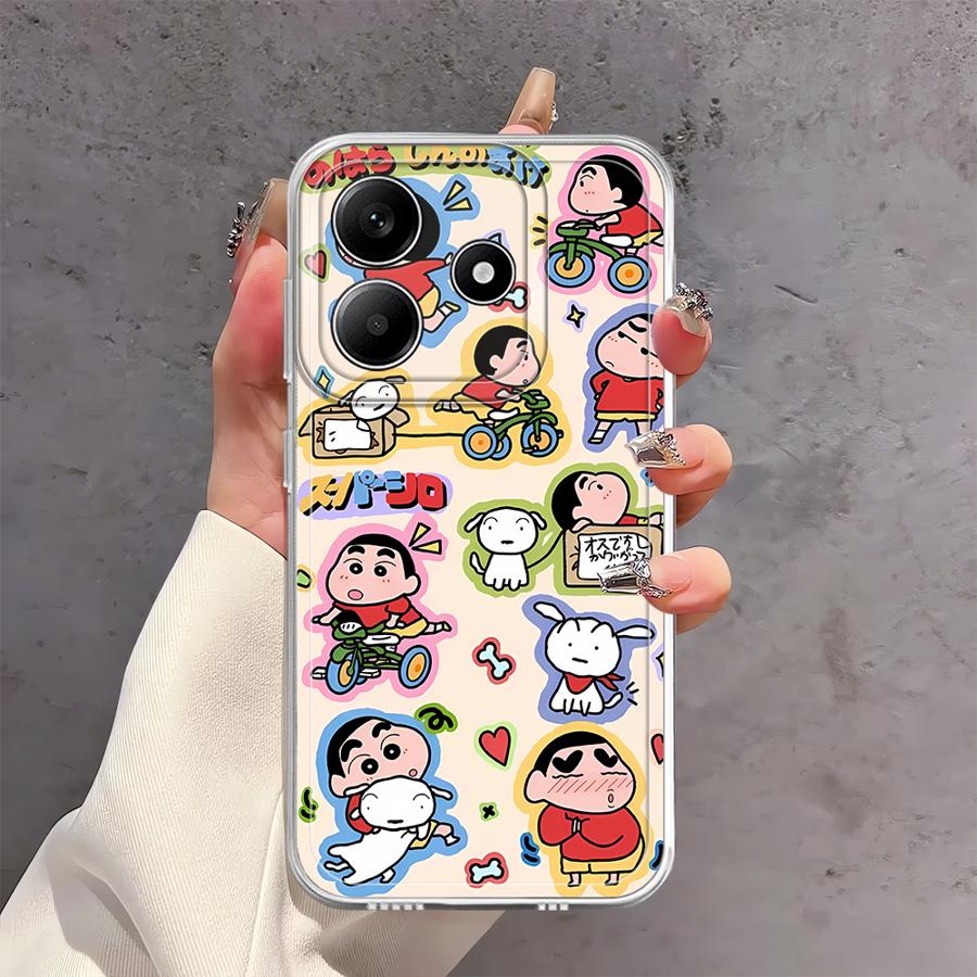 Cute Crayons Shinchans Case for Xiaomi Redmi Note 14 Pro Plus 14C 11 9 10 13C 10S A4 Note 13 12S 12 11S Soft Phone Cover