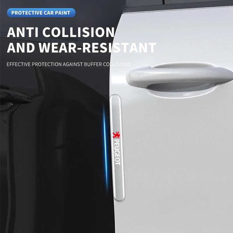 Защита ручки двери автомобиля Силиконовая наклейка на углубление ручки от царапин Для Peugeot 206 208 306 307 308 508 106 107 108 2008 3008 5008