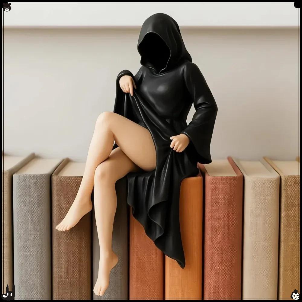 Хэллоуин 3D Загадочная Статуя Готическая Черная Мантия Фигура Королевы Настольная Скульптура Жуткие Сидящие Статуэтки Настольные Украшения Подарки