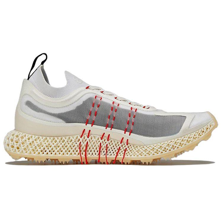 adidas Y-3 Runner 4D Halo Core Белые кроссовки унисекс Красные ярко-голубые GW4451