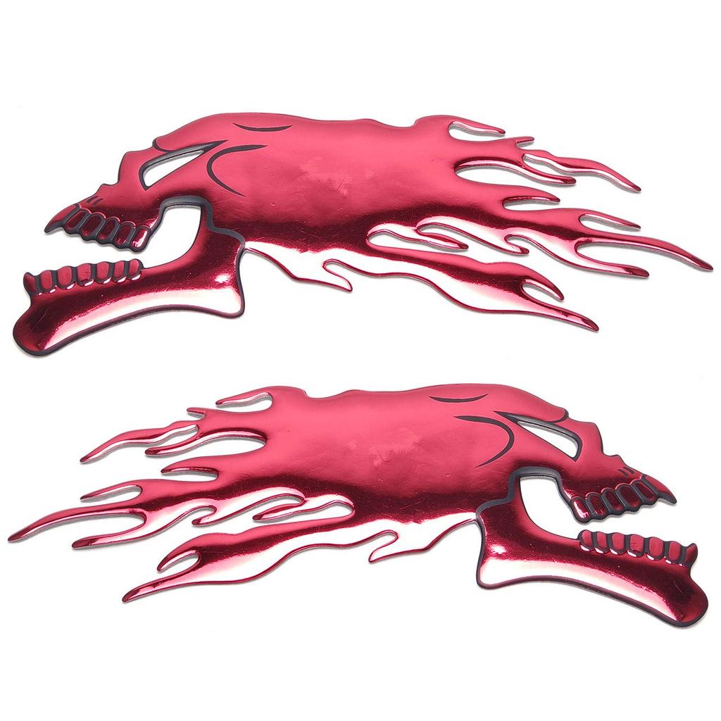 Goods Land GD-STDKR-RD Универсальная 3D наклейка Череп Череп Мотоцикл Бак 3D Декаль Наклейка для Автомобилей Автомобили Крутая Стильная Хромированная