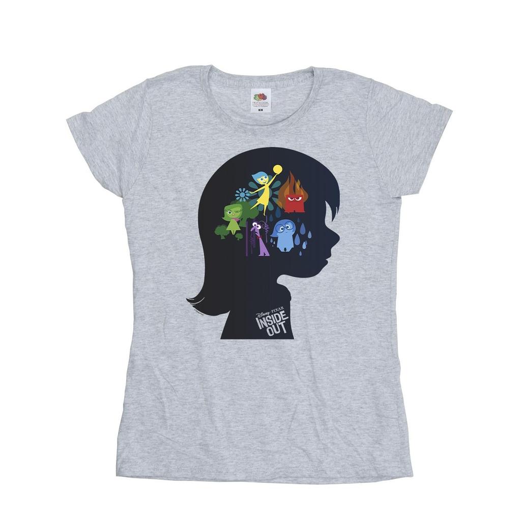 Disney Womens/Ladies Inside Out Head Silhouette Cotton T-Shirt