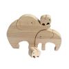 1Set Wooden Elephant Family Ornament Desktop Elephant Child Decoration Elephants Collectible Figurines For Home Bedroom Living Room