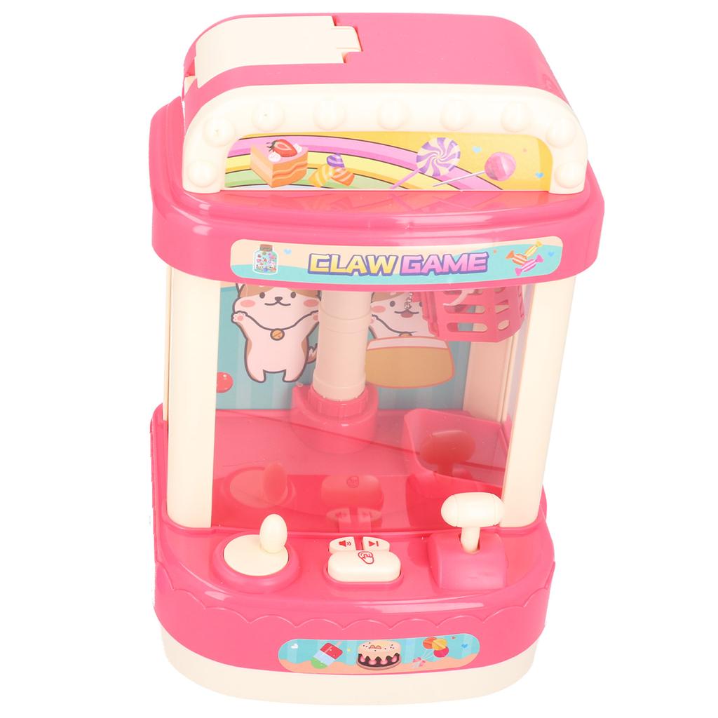 Детская кукольная машина с когтями, ручная мини-игрушка, игровой автомат с монетами и звуками, светло-розовый