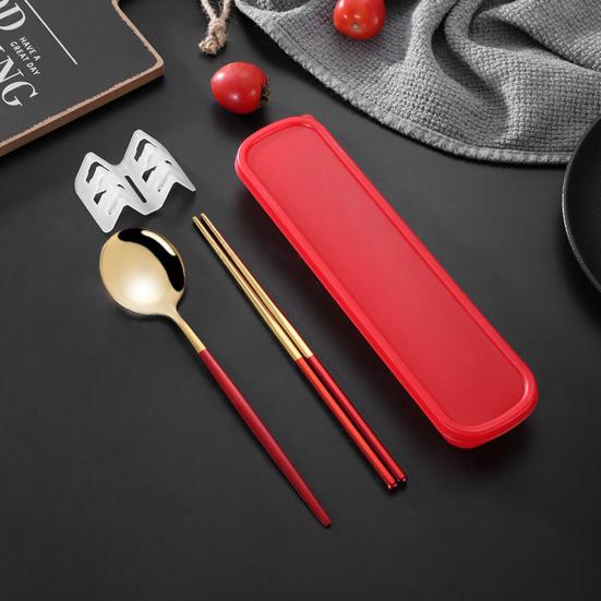 Набор столовых приборов в корейском стиле, пыленепроницаемые палочки для еды из нержавеющей стали, вилка, ложка, обеденный набор