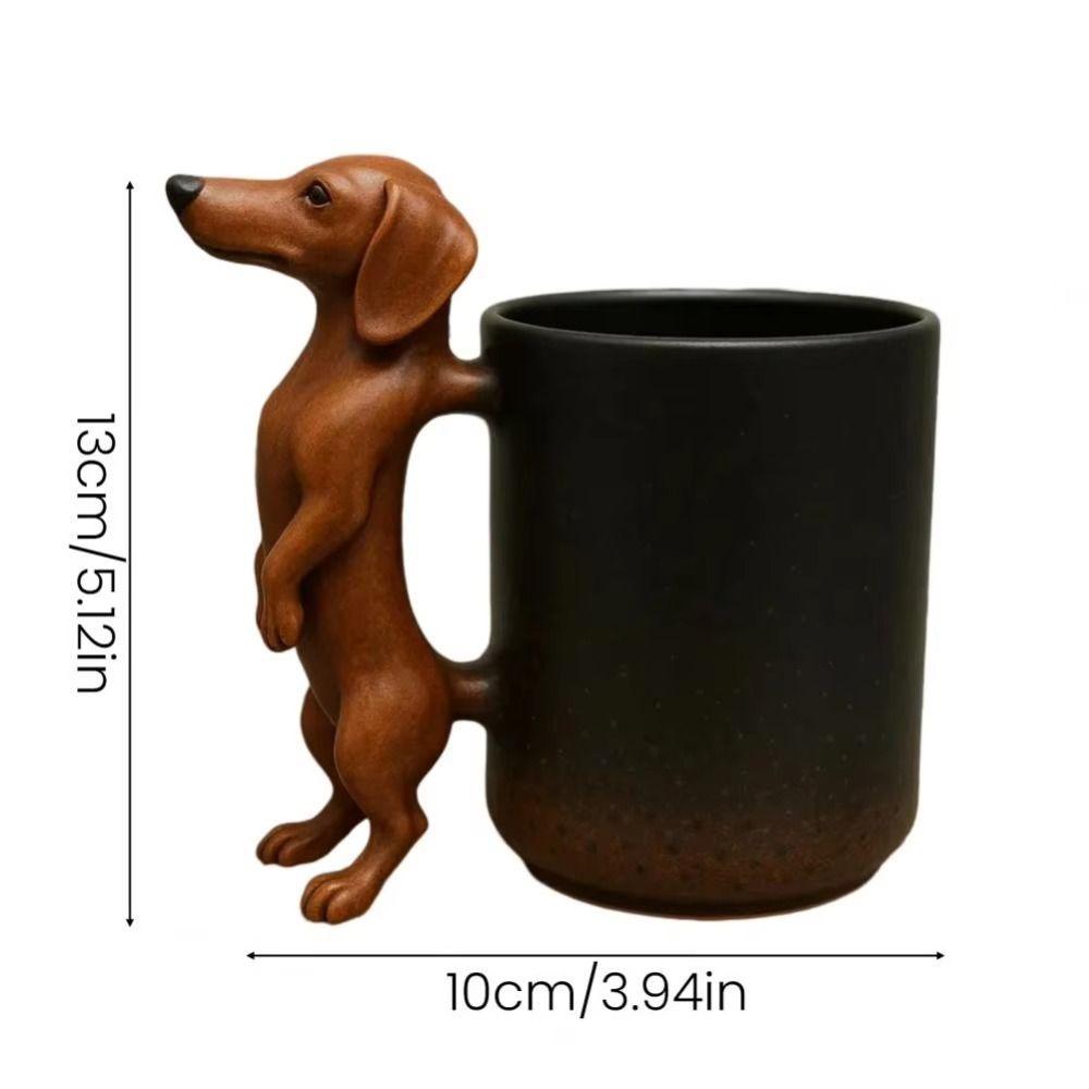 Кружка для кофе с ручкой таксы, ручной работы, дизайн щенка, 3D кружка с животным, очаровательное украшение в виде щенка, кружка с бульдогом