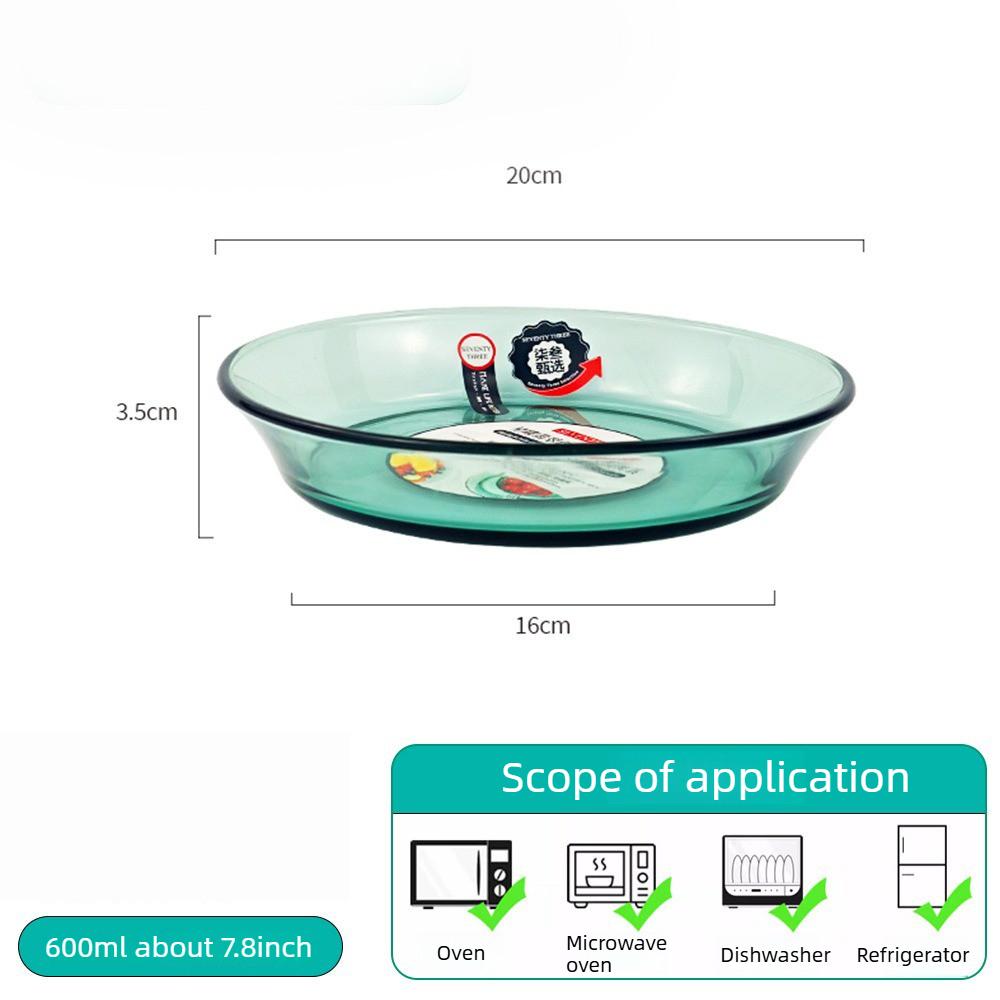 PIGE HOME High Borosilicate Glass Tableware Emerald Green Light Luxury Salad Bowl Dinner Plates Heat-resistant Glass Water Cups