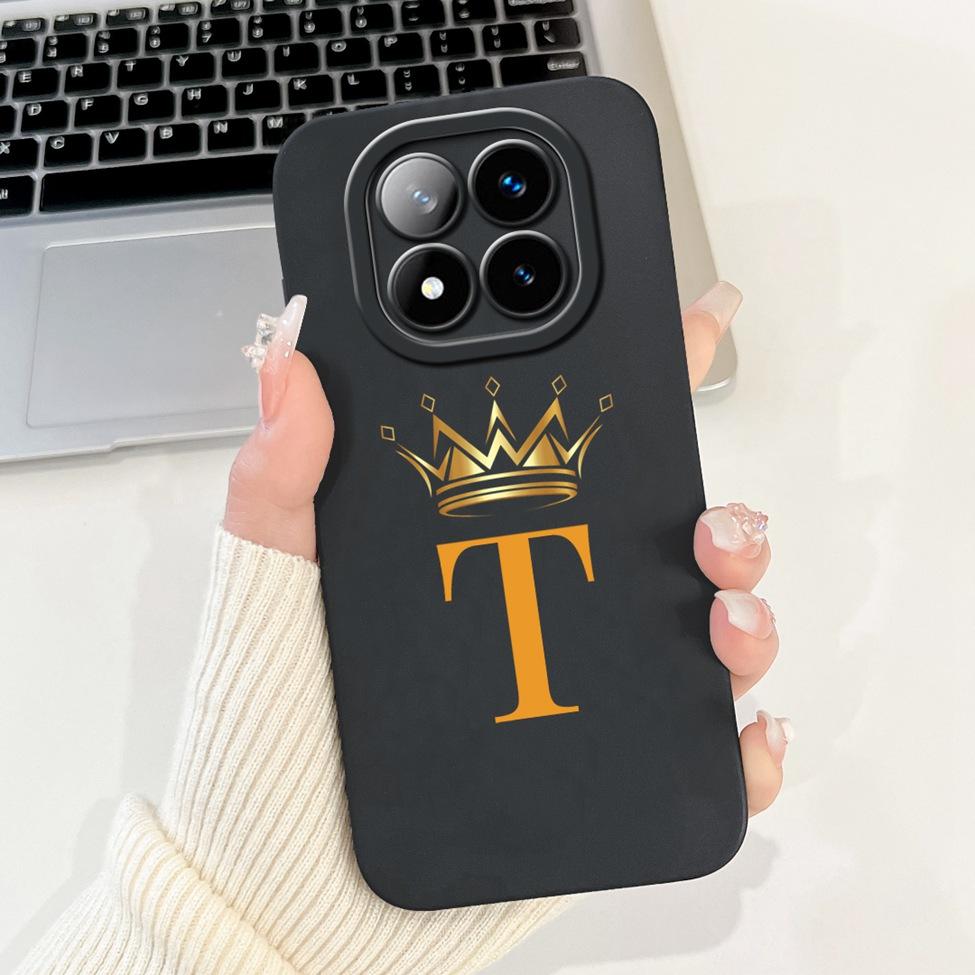 Чехол для Redmi Note 14 Pro Plus 5G, модный, буквы от A до Z, роскошные цветы, ударопрочный силиконовый чехол для Redmi Note 14 Pro+ 5G, Funda