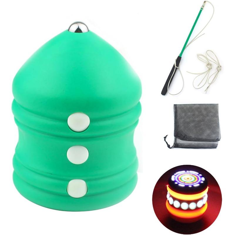 Китайские волчки для взбивания Китайская игрушка-гироскоп Китайские игрушки-волчки со светодиодными огнями, прочный стальной наконечник для повышенной устойчивости, идеально подходит для начинающих