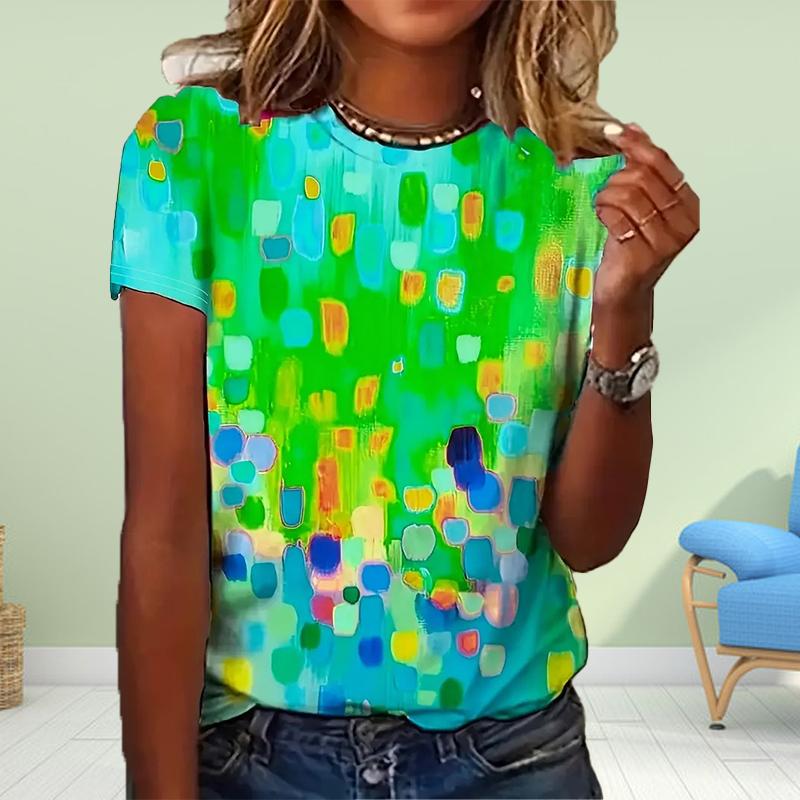 Женская летняя футболка с принтом в виде абстрактного граффити, футболки с коротким рукавом, повседневные топы с принтом