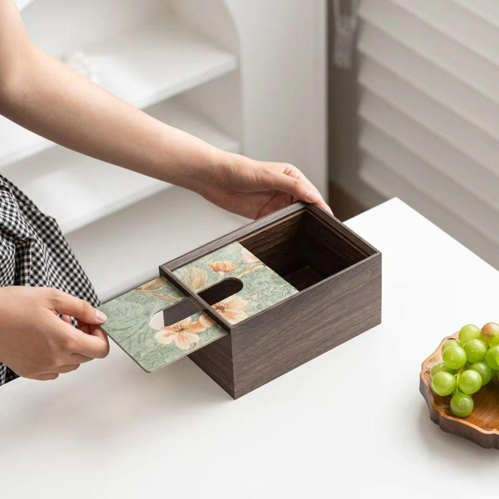 Minimalist Wood Napkin Box High-end Quality Creative Paper Towel Holder Elegant Decorative Paper Box Home Use
