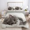 Cat Lovely Animal Kitten 3D Duvet Cover Bedding Set Comforter Linen Pillowcases Home Decor Single Double Twin King Queen