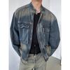 Осенняя новая американская ретро джинсовая куртка мужская уличная куртка свободного покроя на молнии