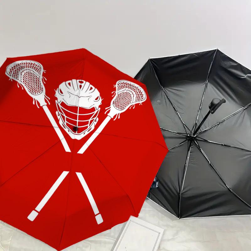 1PC lacrosse helmet Umbrella-8-Rib Reinforced, Automatic Open, Lightweight & Durable, Cute Fashion Accessory for Outdoor-W105