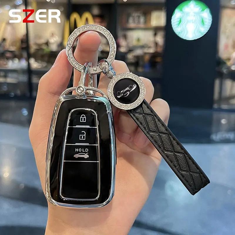 ZYU3  Fashion TPU Car Keychain Key Case Cover Shell Fob For Toyota Corolla Prius Camry CHR C-HR RAV4 Altis Land Cruiser Prado Keyless
