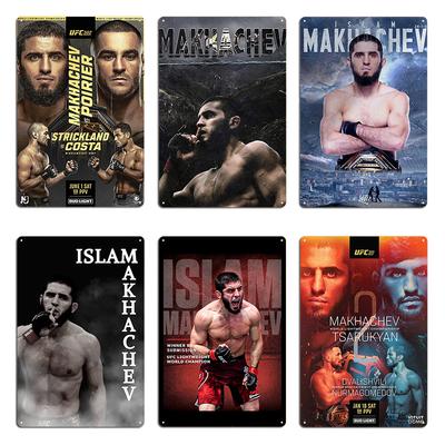 Ислам Махачев против Порье Чемпион Горы Металлическая Табличка Ржавая Настраиваемая Смешная Вечеринка Жестяная Вывеска Постер