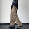Уличная одежда 2024, весна-лето, повседневные мужские брюки, однотонные легкие брюки-карго в стиле Харадзюку, модные прямые мужские брюки
