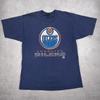 Винтажная футболка с графическим принтом Edmonton Oilers NHL и детская футболка 1990-х годов Pro Player Hockey Tee, Темно-синяя, XL