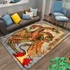 "Three-Headed Fire-Breathing Dragon Printed Medieval Style Carpet" Suitable for use as an anti-slip for living room bedroom sofas
