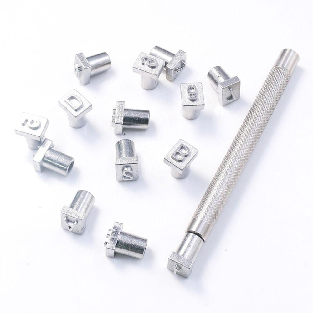 Печать на коже с номером, печать на металлической коже, логотип с прочным штампом с английским алфавитом, изделия из кожи