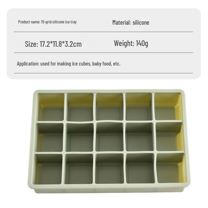 15 & 24-Grid Silicone Ice Cube Tray with Lid - Easy-Release Square Mold