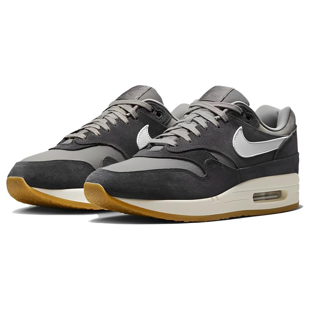 Nike Air Max 1 Premium Crepe — Мягкие серые кроссовки унисекс Нейтрально-серый Громово-серый FD5088-001