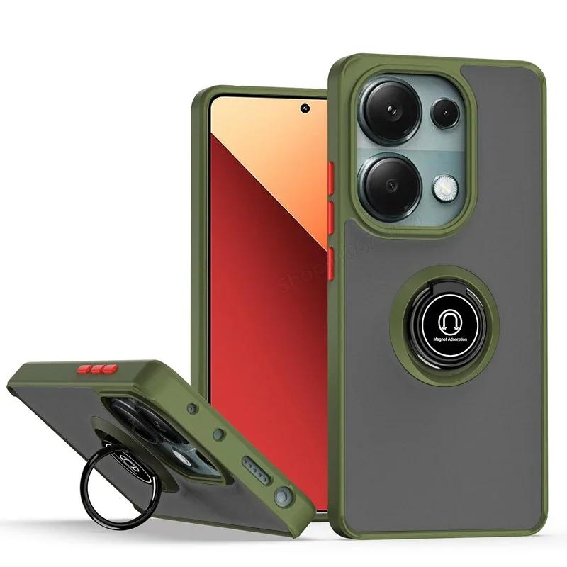 Магнитный матовый чехол-держатель для кольца для Redmi Xiaomi 14T 12T Note 12 13 Ultra Pro Plus 14 13C 14C X6 4 5G Deluxe противоударный чехол