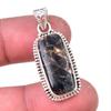Natural Black Copper Turquoise 925 Solid Sterling Silver Gift Pendant 1.50" Y2d47