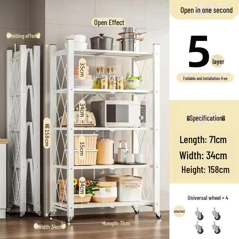 Отдельно стоящая складная многоуровневая кухонная стойка для хранения