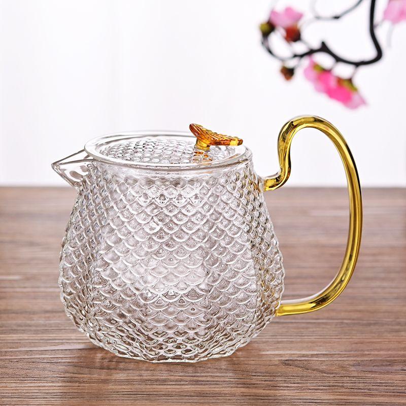 Hammered High Borosilicate Glass Teapot Teacup Set Household Teapot