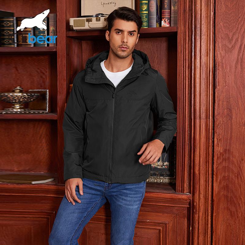 ICEbear 2024 Мужская куртка Весенняя укороченная куртка Куртка Мужская уличная куртка с капюшоном Куртка с несколькими карманами MWC4105I