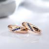 New Simple Blue Natural Zircon Earrings For Women  Rose Gold Ethnic Bride Wedding Earrings Stylish Vintage Jewelry