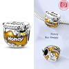 S925 Silver Sweet Honey Jar Pendant Golden Bee Beads Fit Bracelet Jewelry Women Accessory Children’s Party Gift