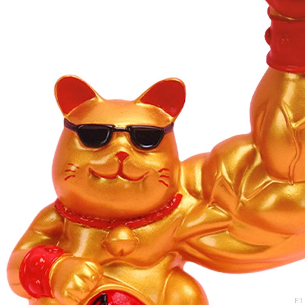 Lucky Cat Figurine - Charming Animal Sculpture for Home Decor