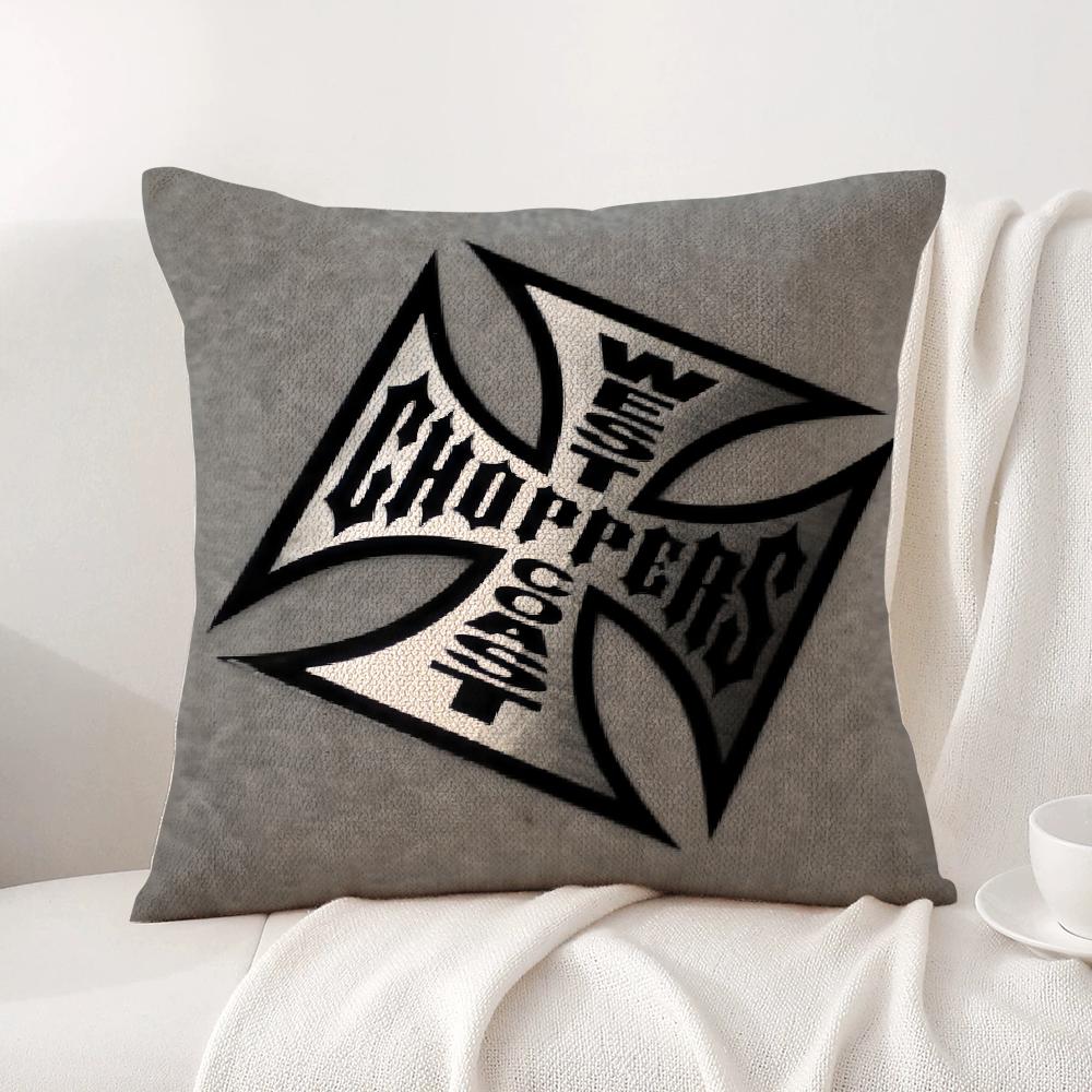W-West Coast C-Choppers Наволочка Летняя Прохлада Льняная Ткань Двусторонняя Печать Чехол для Подушки Диван Домашний Декор Подарок