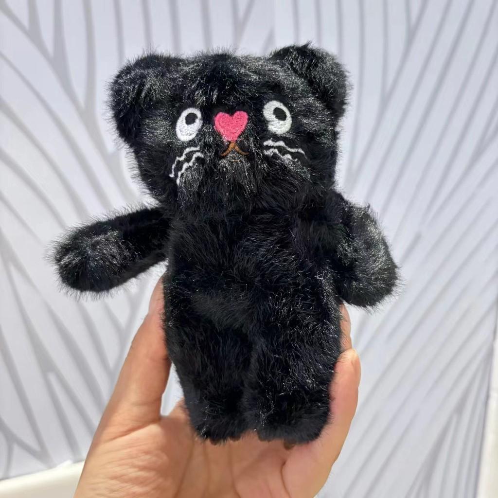 Черный Восхитительный И Розовый Кот Плюшевая Кукла Брелок Из Мягкого Материала Для Украшений Сумки