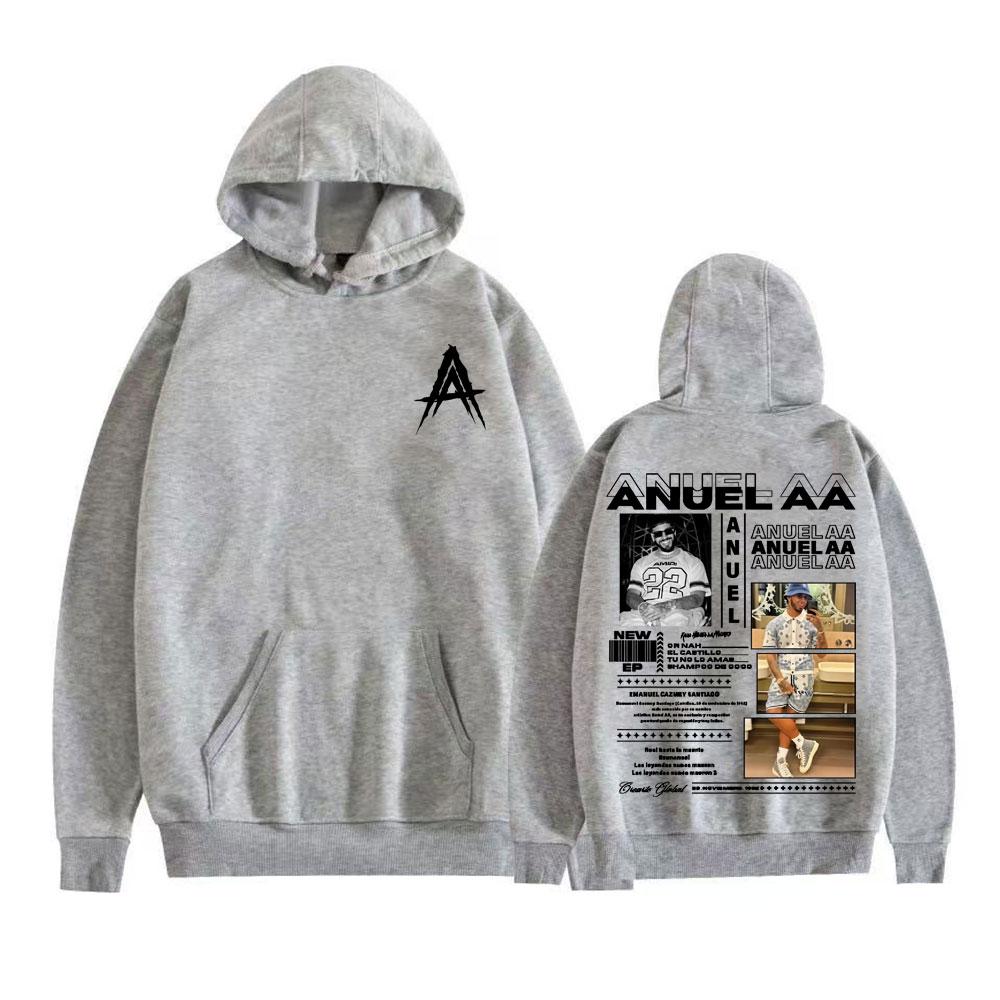 Худи свитшоты свитшоты с капюшоном для мужчин и женщин Rapper Anuel AA Real Hasta La Muerte World Tour Мода Хип-Хоп Поп-музыка Флис Повседневные Пуловеры