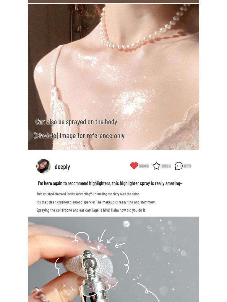 Cross-Border Shimmer Highlighter: Pearlescent Air Cushion Glitter & Spray Powder for Brightening