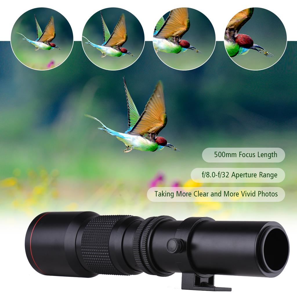 500 мм F 8.0 32 Многослойный Супер Телеобъектив Ручной Зум + Адаптерное Кольцо T-крепление к F-креплению Комплект Замена для