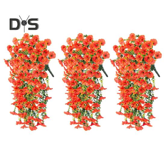 3 шт. подвесной искусственный цветок ипомеи устойчивый к ультрафиолетовому излучению реалистичный искусственный шелковый цветок для свадебной вечеринки в помещении и на открытом воздухе в саду настенный искусственный цветок украшение