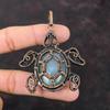 Аквамариновый кулон, медная проволока, кулон, кулон с драгоценным камнем, черепаха, медные украшения, кулон ручной работы, проволочная пленка, ювелирный подарок для друга