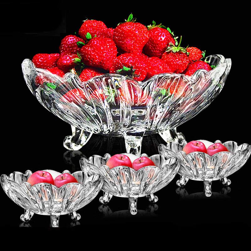 Flavinmci Nordic Style Crystal Glass Fruit Plate (2-Pack)